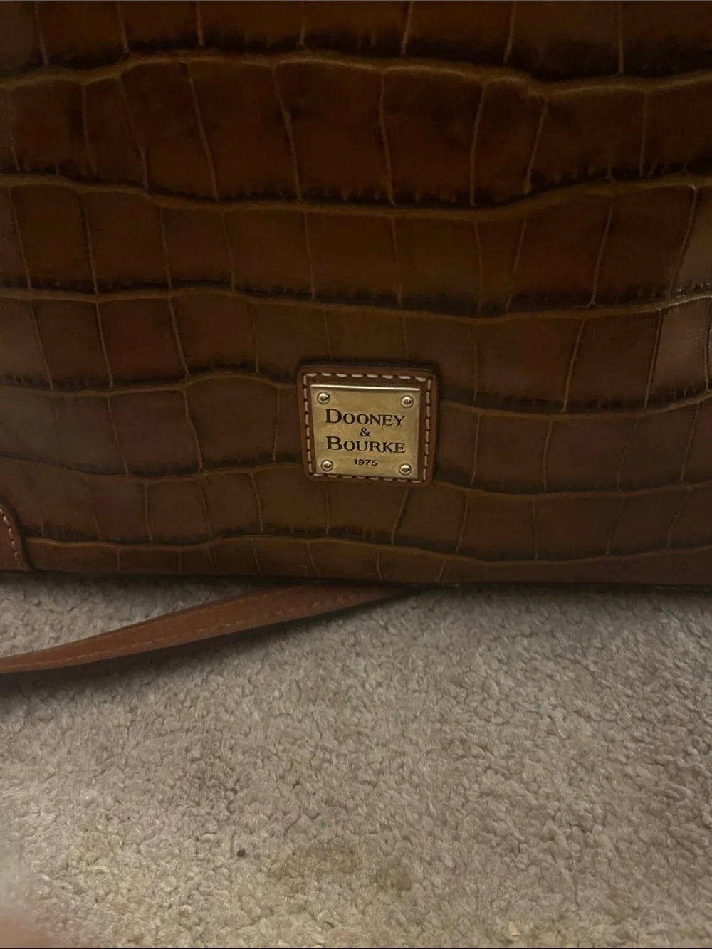 Dooney & Bourke Brown Croc-Embossed Leather Tote